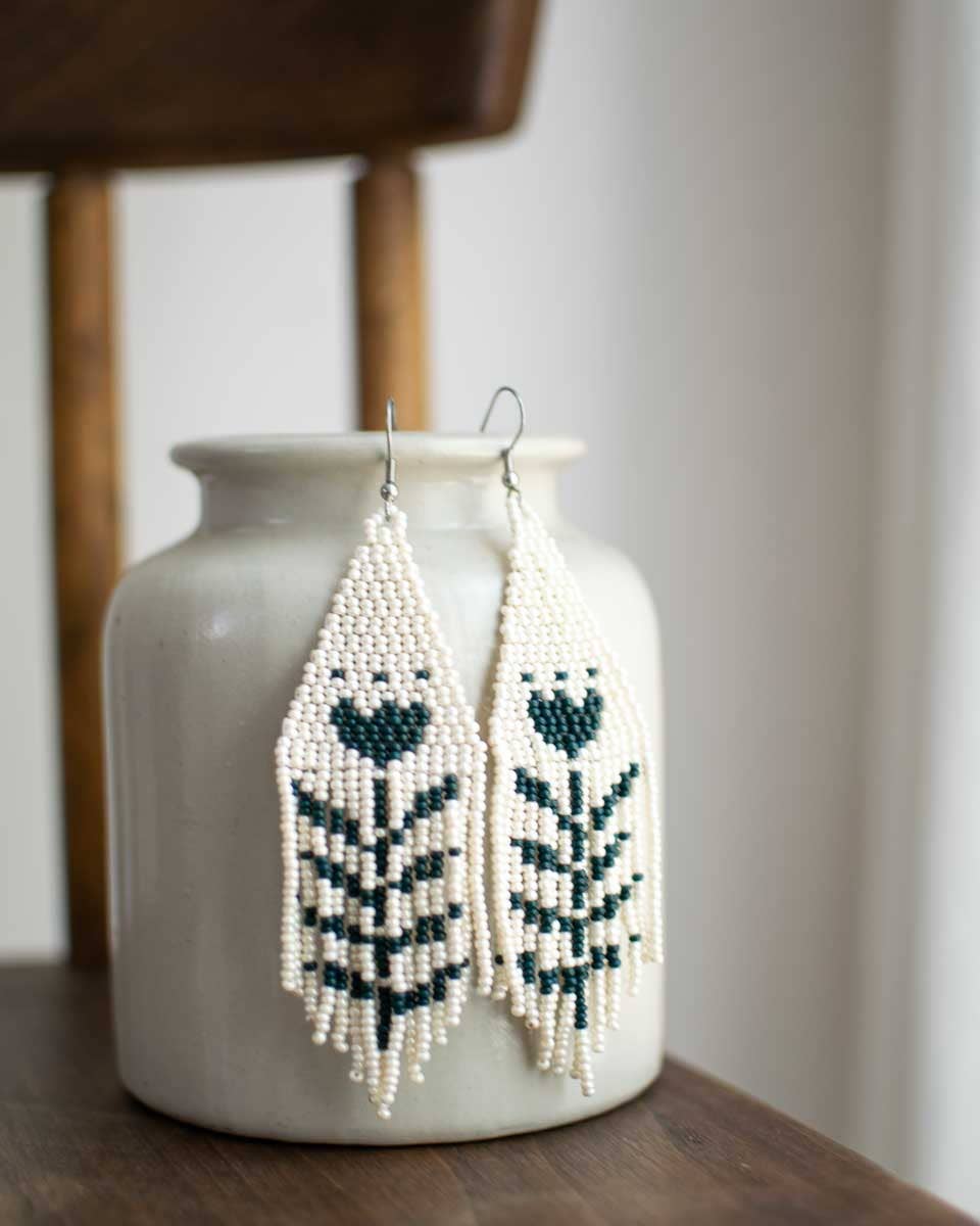 Beaded Fringe Earrings | Flor