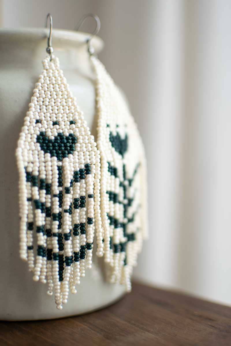 Beaded Fringe Earrings | Flor