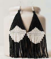 Beaded Fringe Earrings | Concha