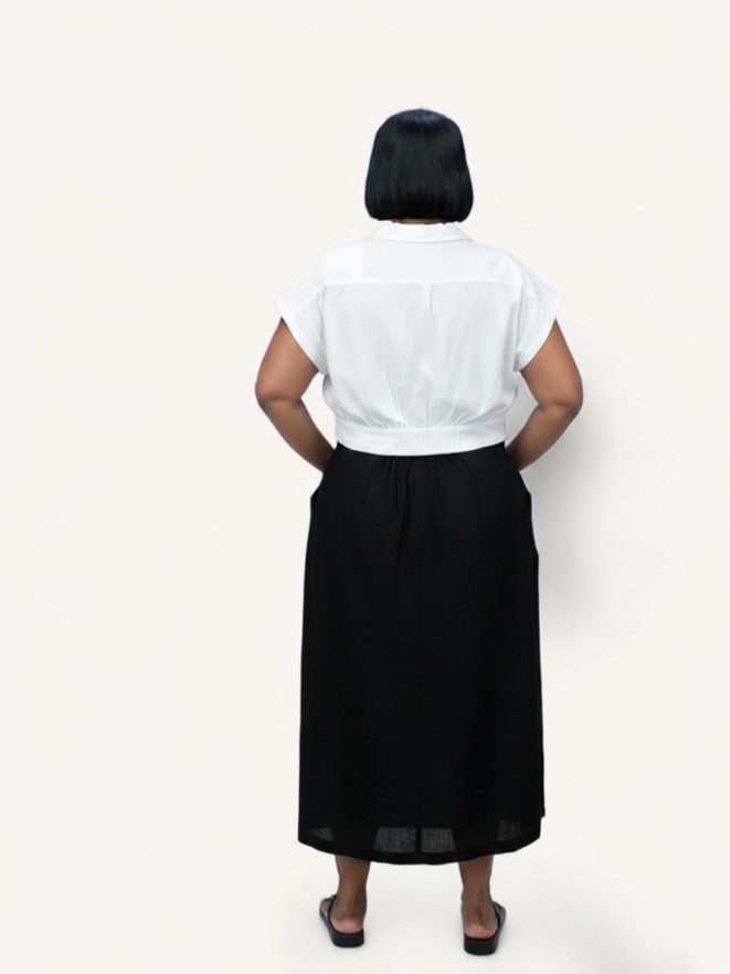 Oversized Crop Shirt | Off-white