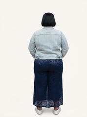 Gianna Stretch Lace Mermaid Maxi Skirt | Navy