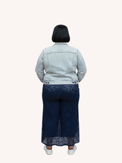 Gianna Stretch Lace Mermaid Maxi Skirt | Navy