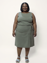 Overlap Midi Skirt | Dark Green