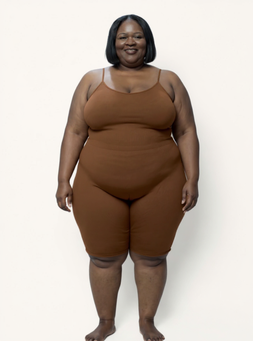 Mid-Thigh Shapewear Bodysuit | Ella Nude