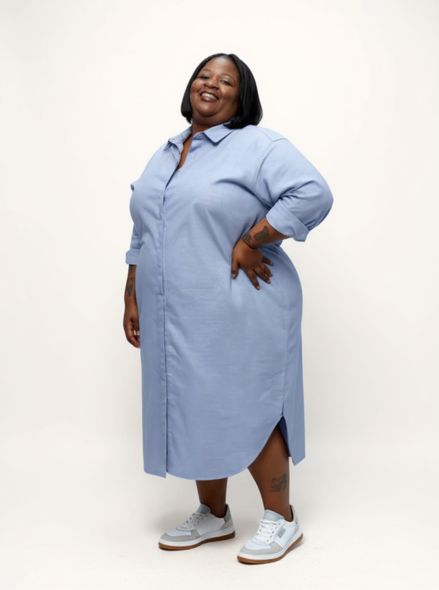 Mia Oversized Shirt Dress | Light Blue