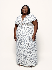 Gathered Maxi Dress with Side Slits | Mosaic