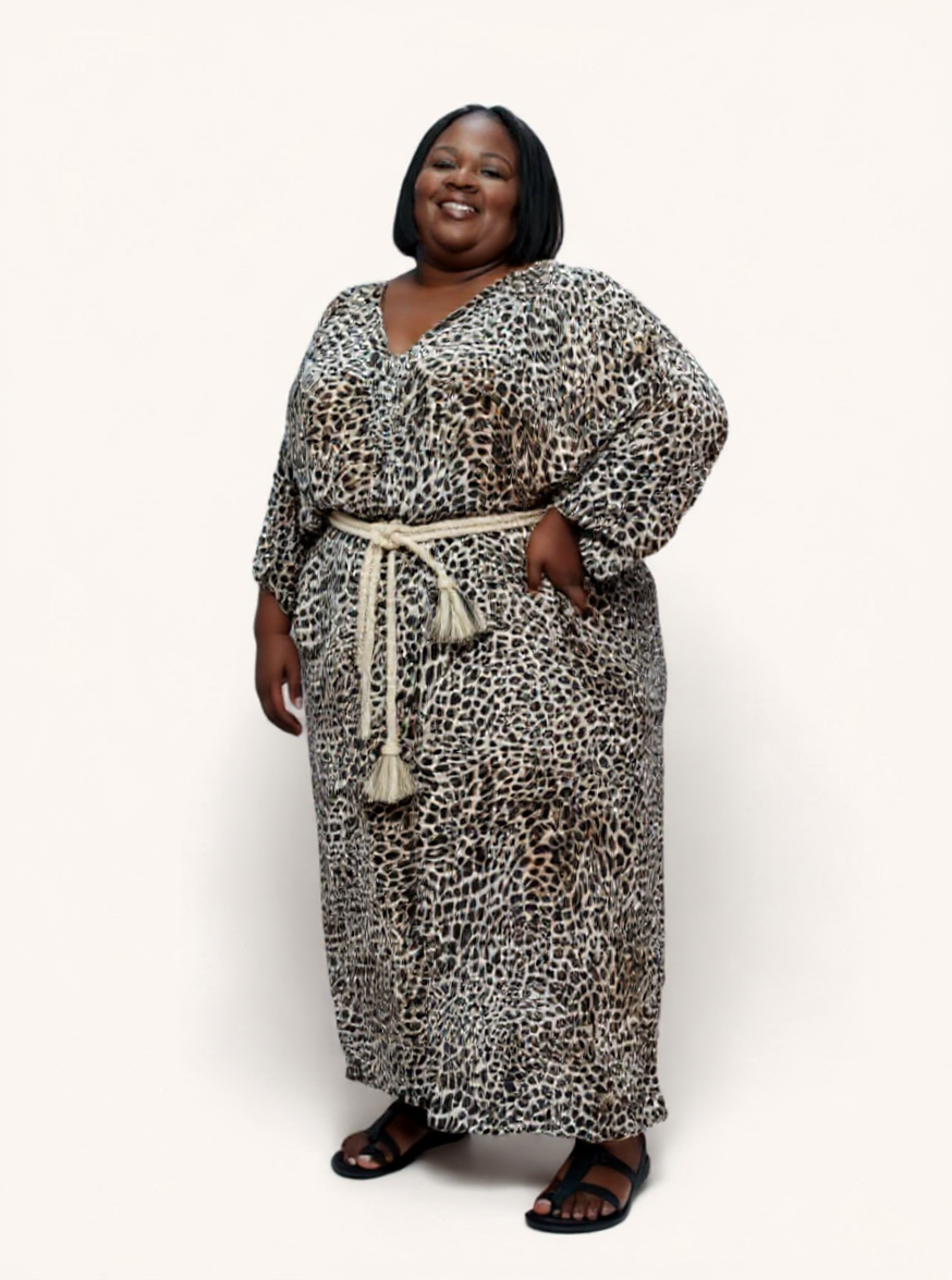 Maxine Kaftan | Metallic Leopard