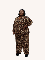 Riley Wide Pajama Style Pant | Leopard