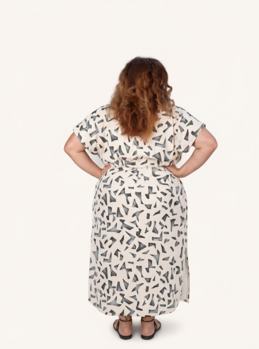 Gathered Maxi Dress with Side Slits | Mosaic