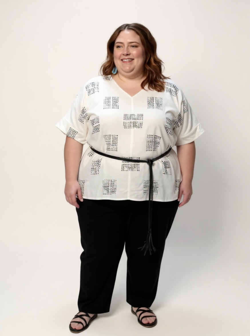 Hanna Top | Block Printed Silk