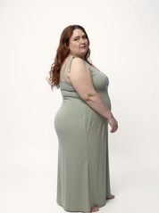 Tie-Detail Maxi Dress | Light Olive