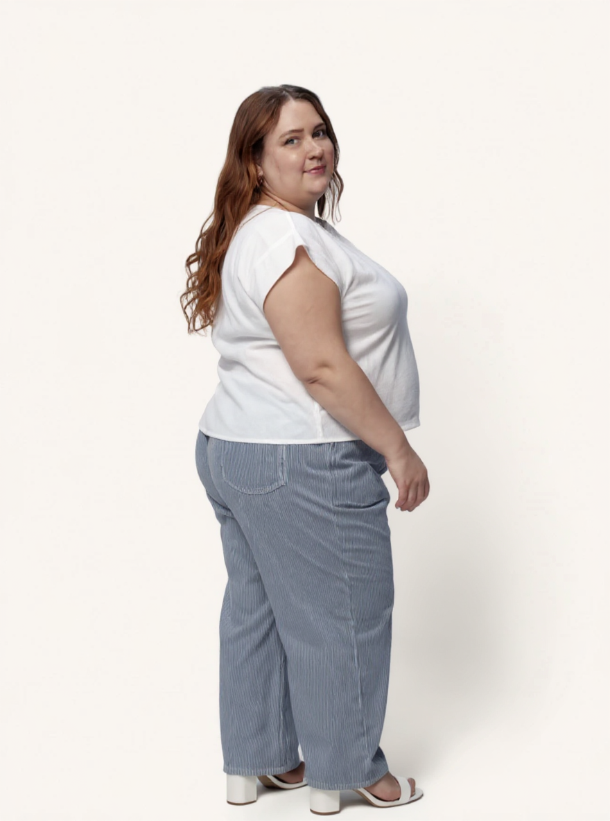 Boxy Top with Embroidered Lace Detail