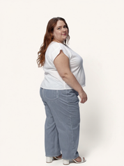 Boxy Top with Embroidered Lace Detail