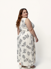 Front Twist Maxi dress | Black Florals