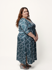 Maxi Dress with Side Slits | Abstract Stripes