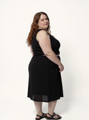 Overlap Midi Skirt | Black