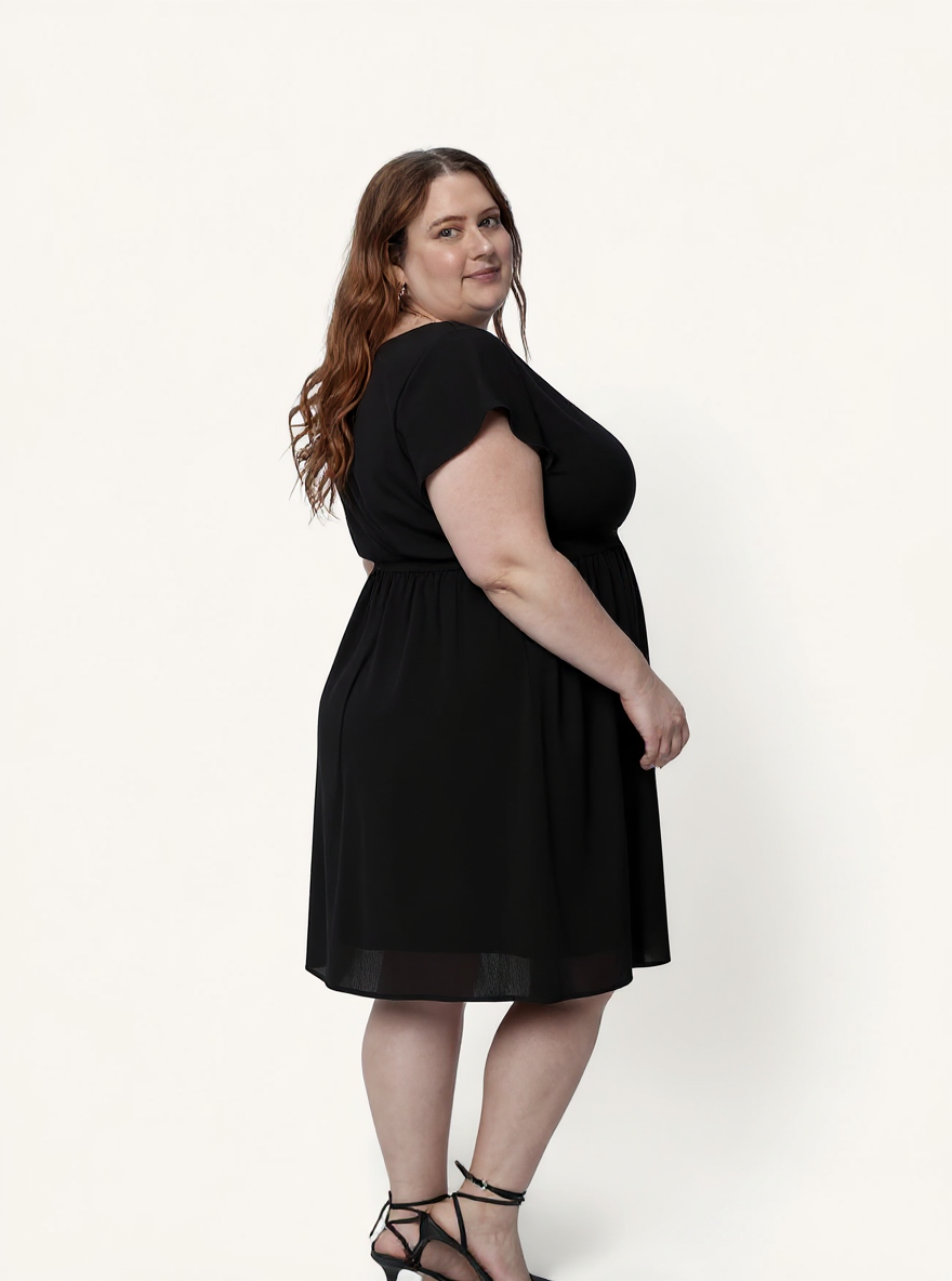 V-neck Gathered Maxi Dress | Black