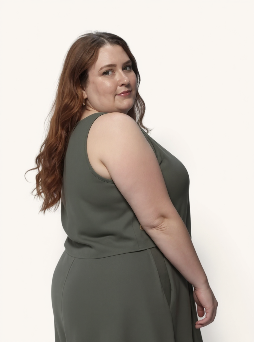 Boxy Crop Top | Dark Green