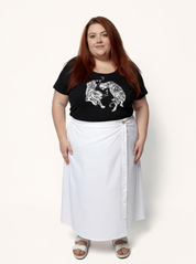 Overlap Midi Skirt | White