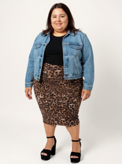 Deana Ruched Mesh Skirt | Fierce Leopard