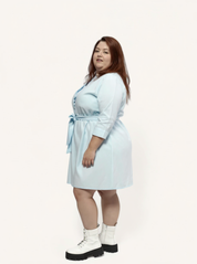 Short Tie Waist Dress | Summer Blue