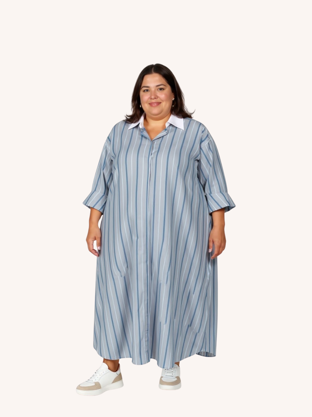 Mia Oversized Shirt Dress | Multi Stripe