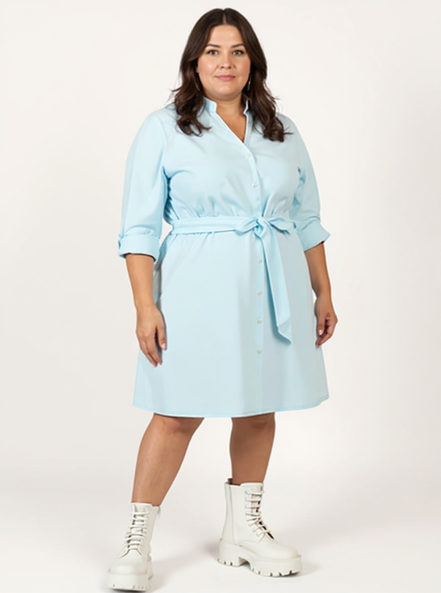 Short Tie Waist Dress | Summer Blue