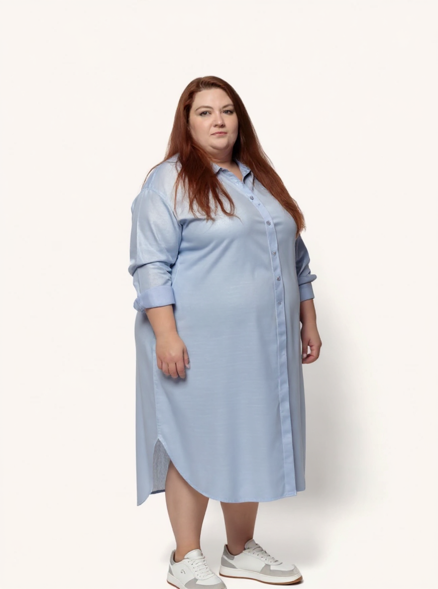 Mia Oversized Shirt Dress | Light Blue