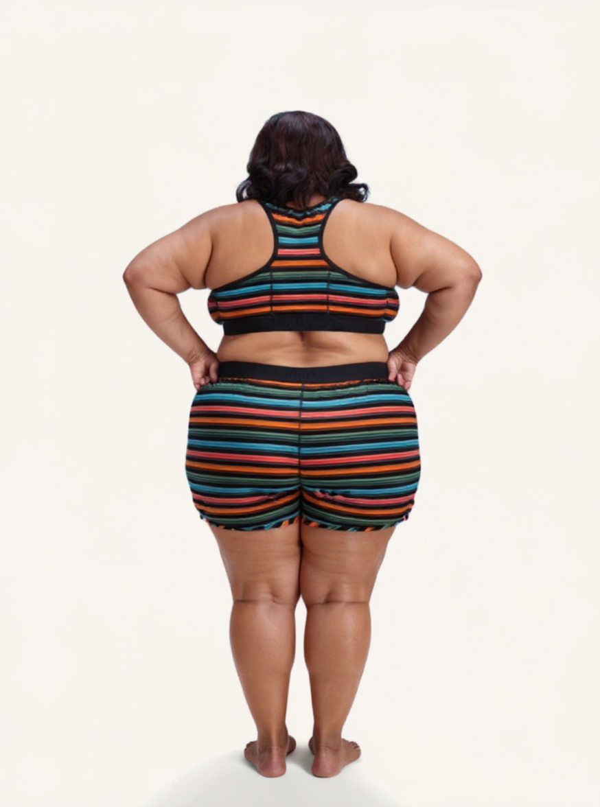 Racerback Soft Bra | Retro Rainbow Stripe