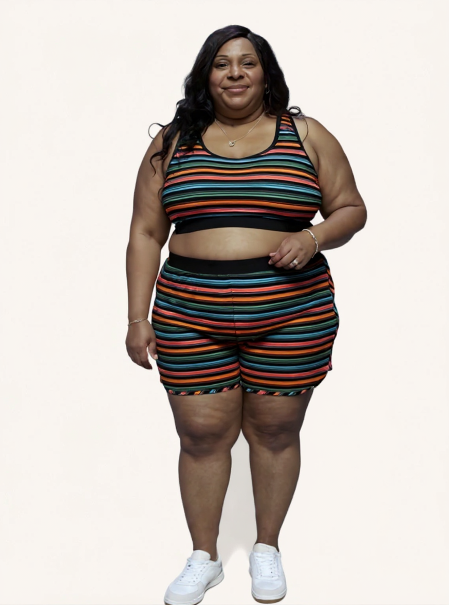 Racerback Soft Bra | Retro Rainbow Stripe