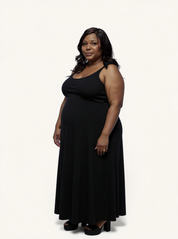 Tie-Detail Maxi Dress | Black