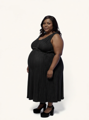 Jaya Pleated Dress | Black