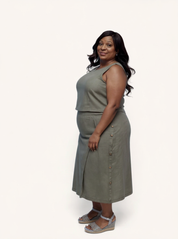 Boxy Crop Top | Dark Green