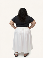 Overlap Midi Skirt | White