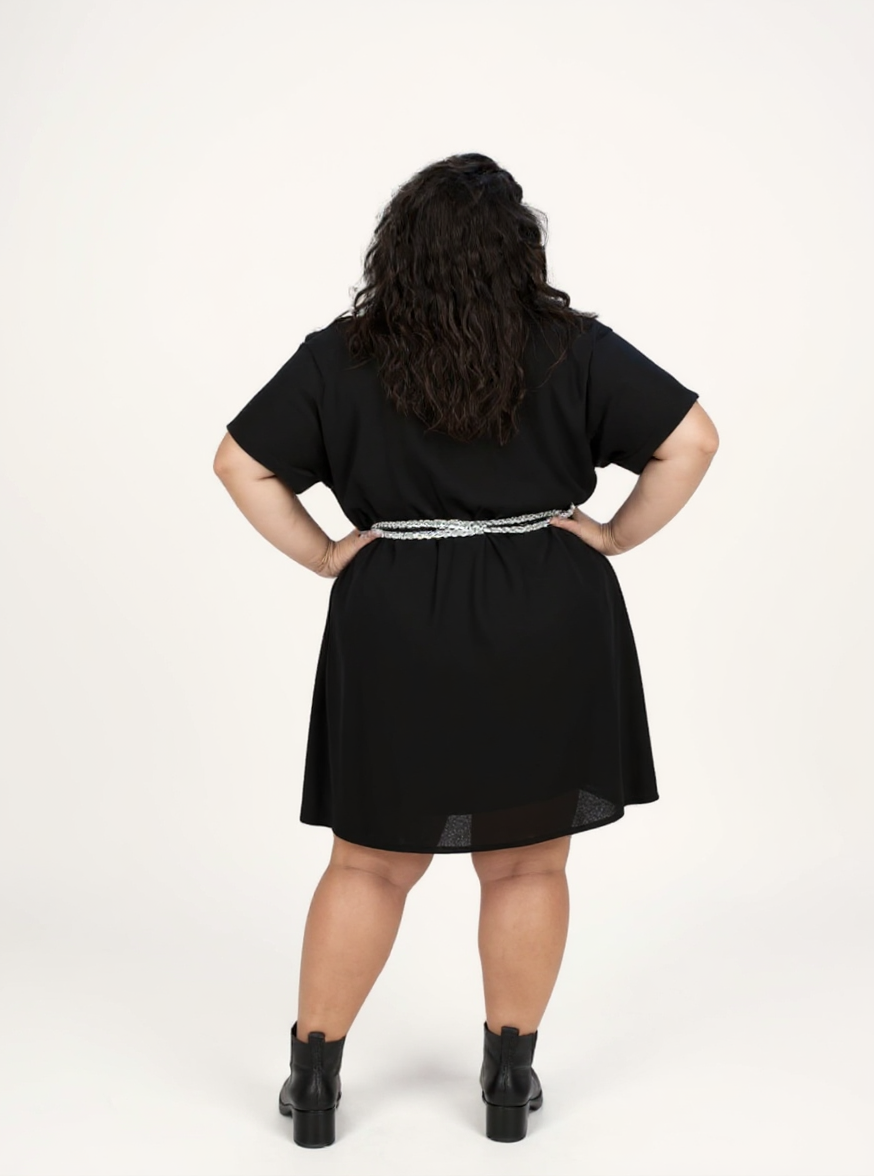 Short Gathered Dress | Black