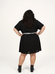 Short Gathered Dress | Black