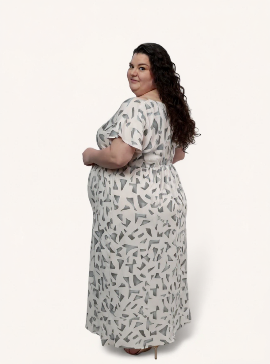 Gathered Maxi Dress with Side Slits | Mosaic