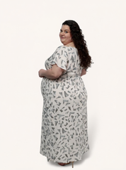 Gathered Maxi Dress with Side Slits | Mosaic