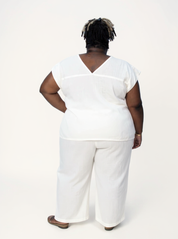 Boxy Top with Embroidered Lace Detail