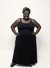 Tie-Detail Maxi Dress | Black