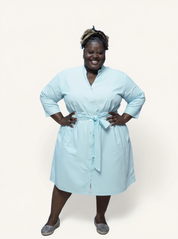 Short Tie Waist Dress | Summer Blue