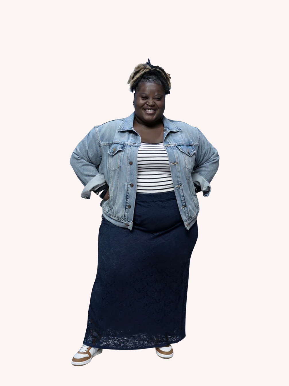 Gianna Stretch Lace Mermaid Maxi Skirt | Navy