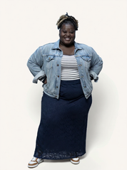 Gianna Stretch Lace Mermaid Maxi Skirt | Navy