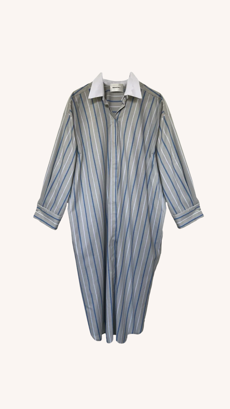Mia Oversized Shirt Dress | Multi Stripe