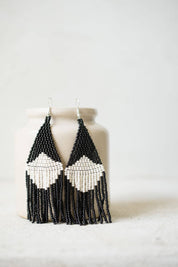 Beaded Fringe Earrings | Concha