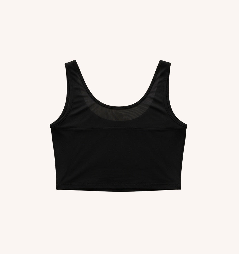 Bra-Free Waist Length Crop | Black