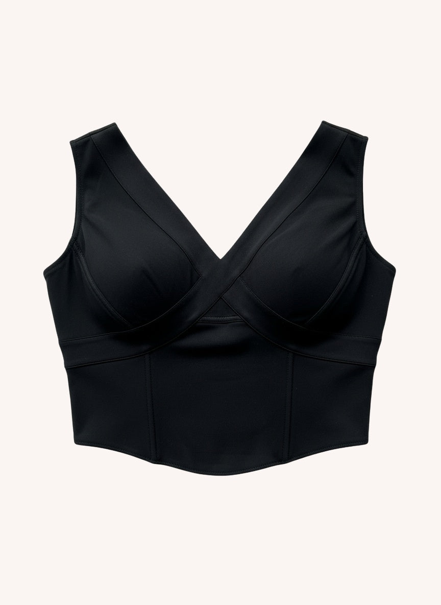 Bra-Free Waist Length Crop | Black