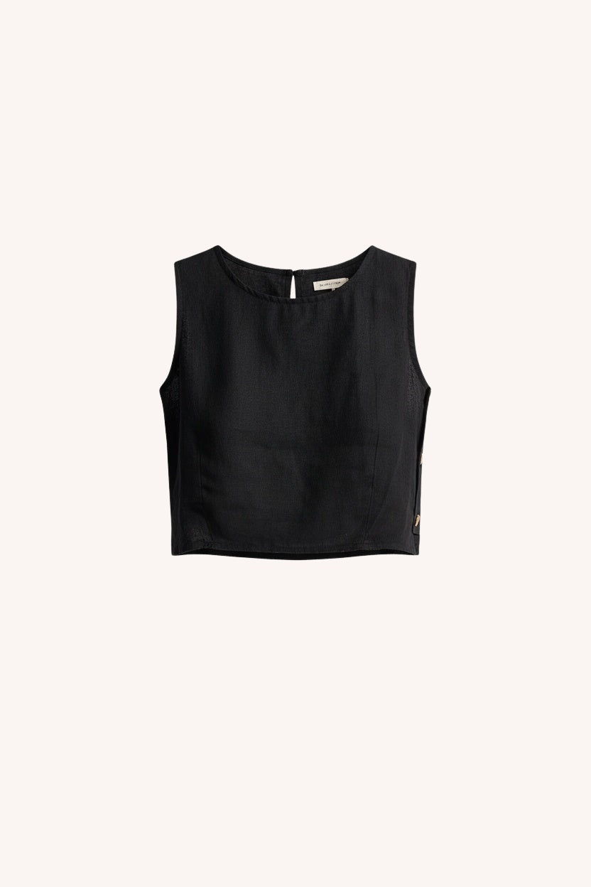 Boxy Crop Top | Black