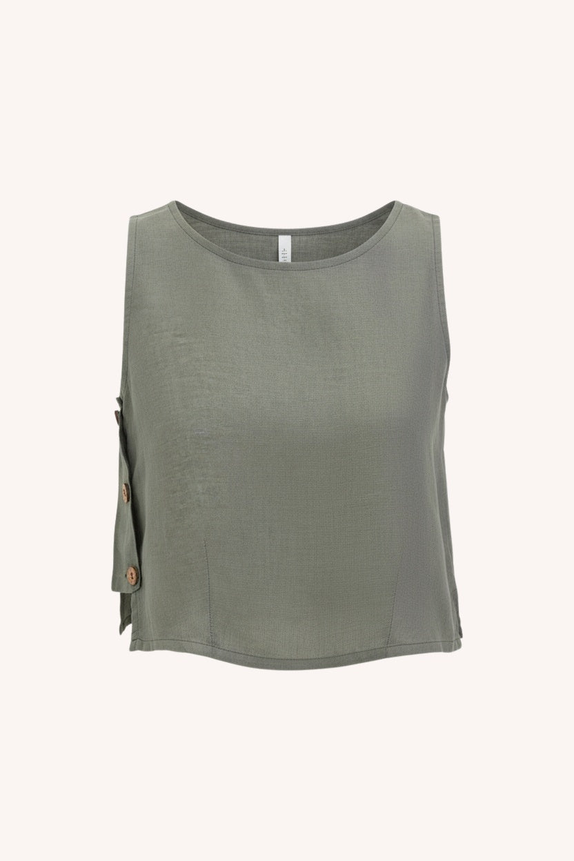 Boxy Crop Top | Dark Green