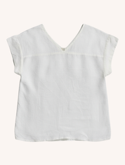 Boxy Top with Embroidered Lace Detail